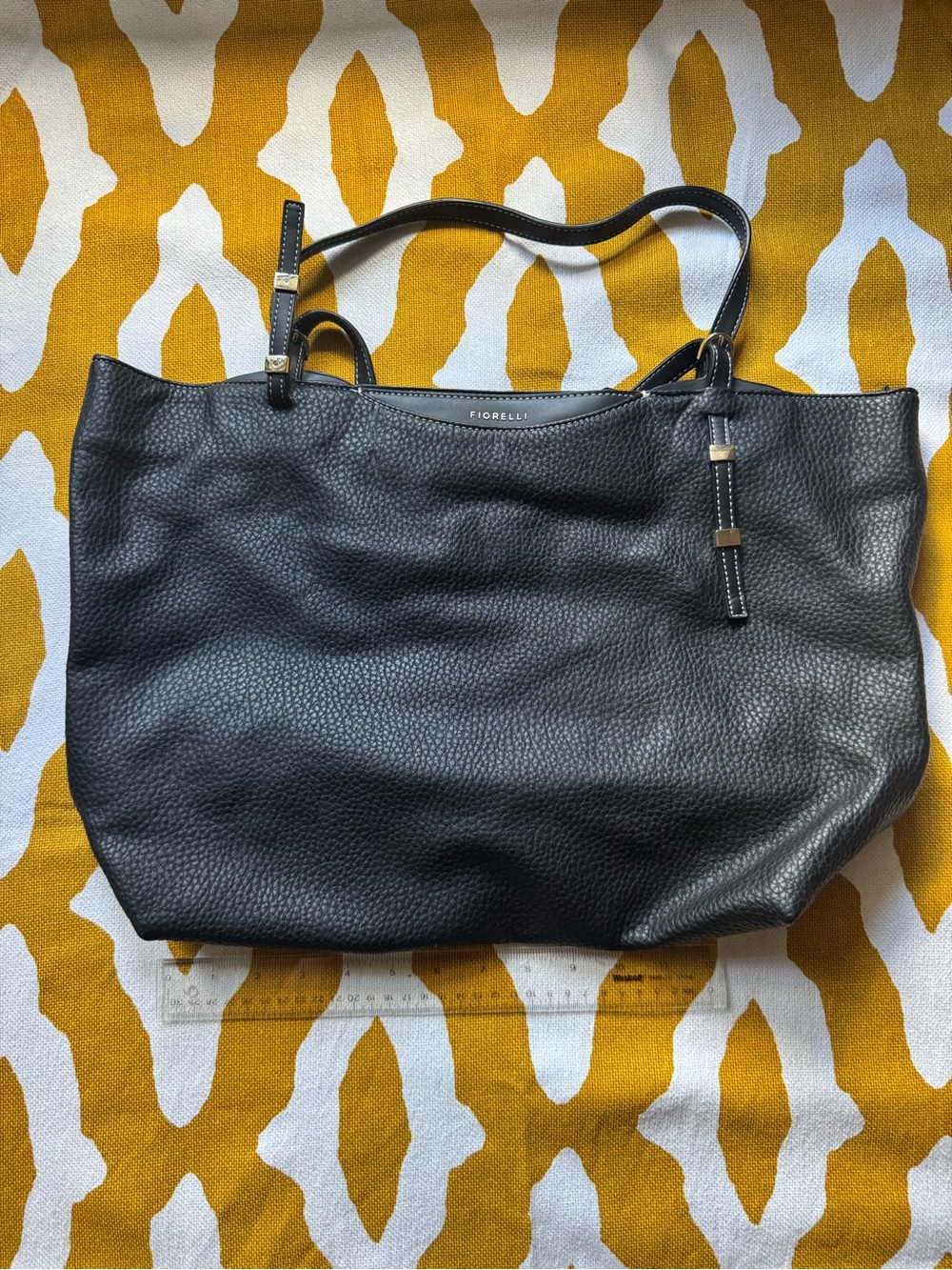 Fiorelli Black Pebble Leather Tote Bag with Dual Straps